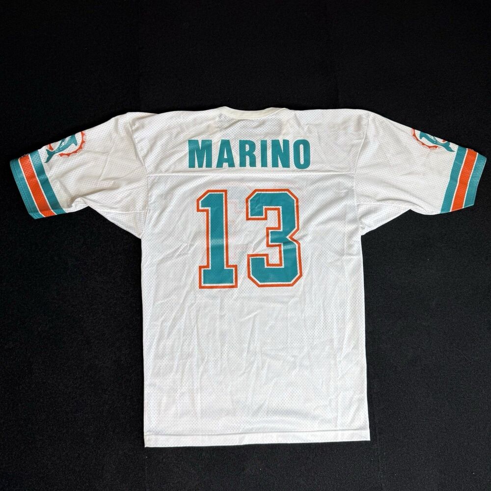 Vintage 90s Champion Dan Marino #13 Miami Dolphins Jersey Size 44 USA White - Picture 8 of 11